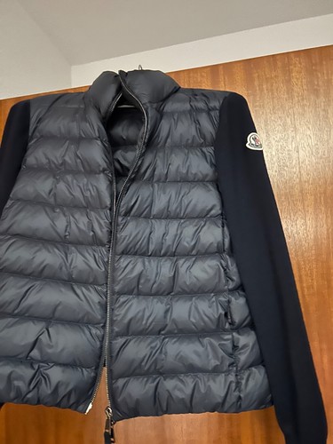 Moncler cardigan piumino blu